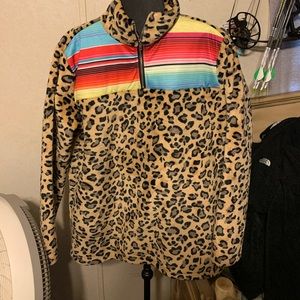 Leopard and serape Sherpa